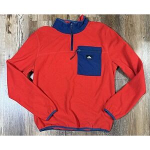Penfield Fleece Jacket Quarter Zip Men's Medium Outdoors Yuma Pullover Red